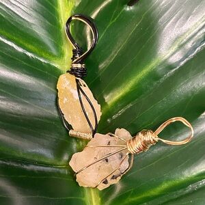 raw BRUCITE wire wrapped crystal pendant THE ALL HEALING CRYSTAL